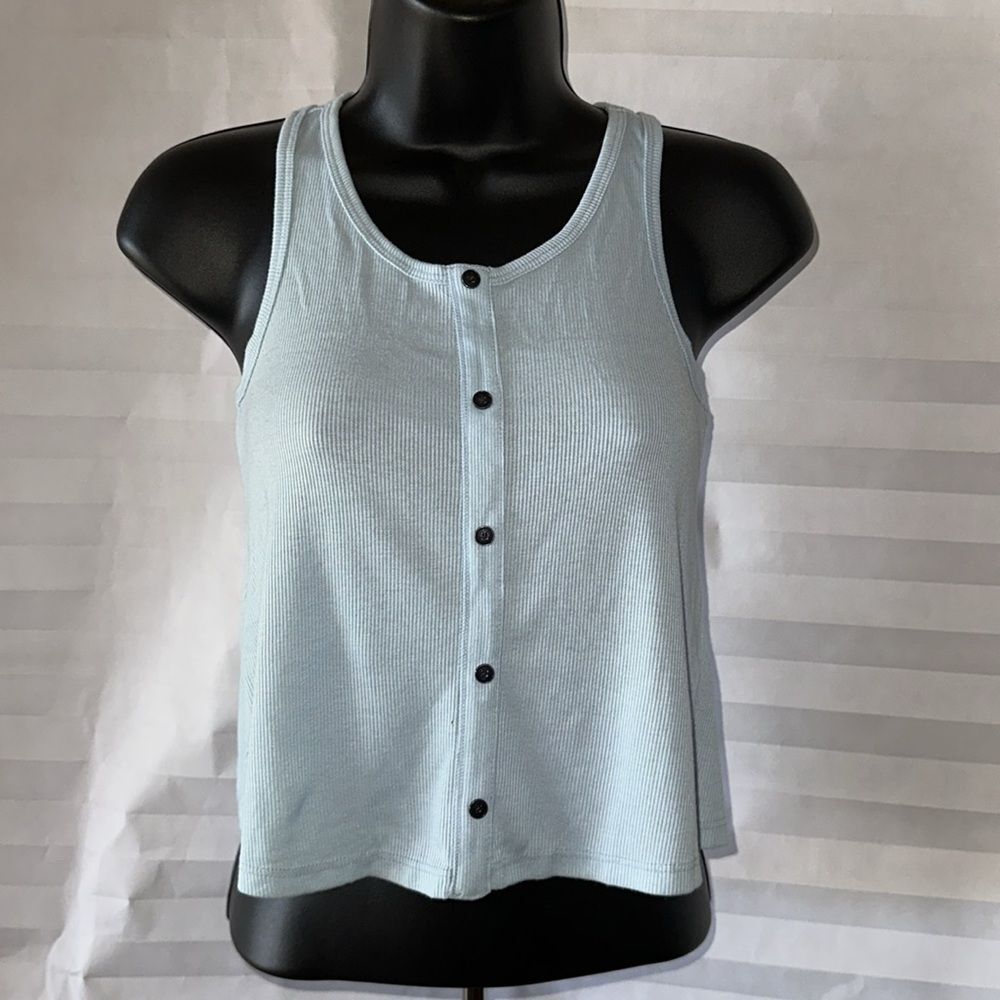 Art Class Girl’s Ribbed Tank Top Pale Blue Size 7/8 Sleeveless Shirt